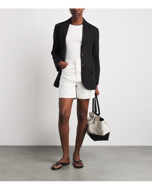 ME+EM Blue Linen-Blend Icon Blazer