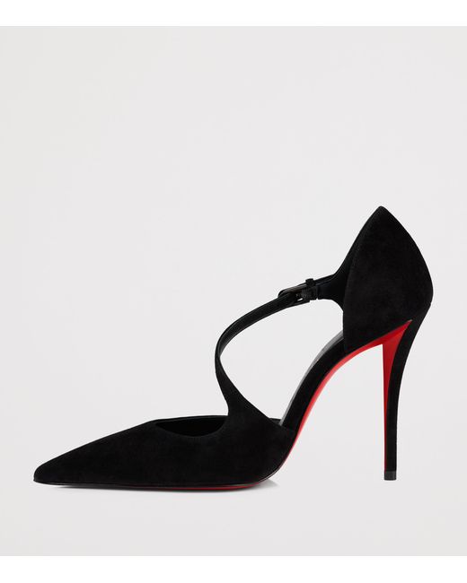 Christian Louboutin Black Miss Ziggyta 100 Suede Heels