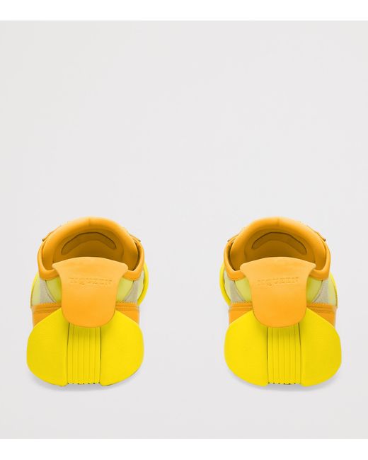 McQueen Yellow Leather Flexion Sneakers for men