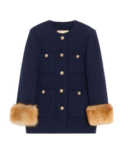 Valentino Blue Virgin Wool Peacoat
