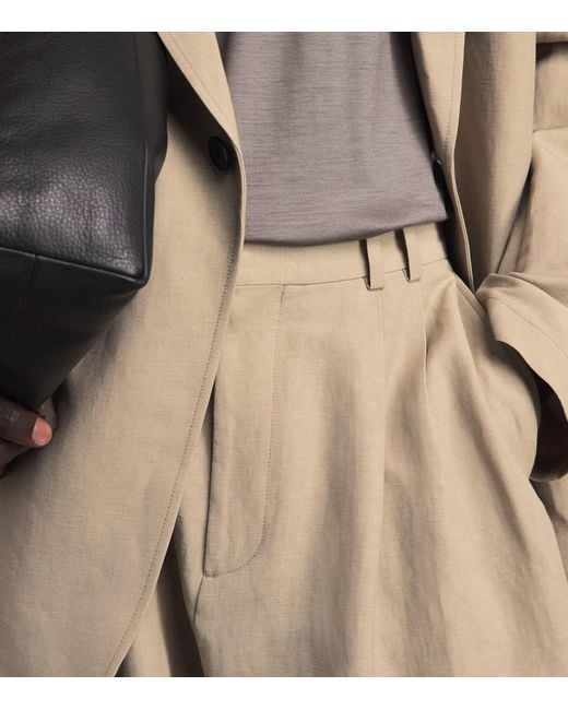 Studio Nicholson Natural Double Pleated Volume Trousers for men