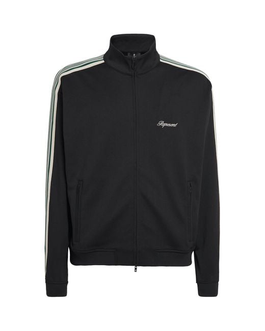 Represent Black Taped Logo-Embroidered Jersey Track Jacket for men