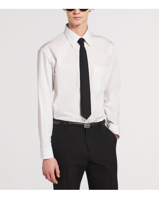 Balenciaga White Wool Logo Tie for men