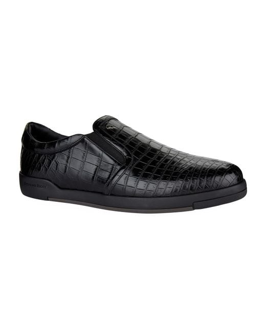 Stefano Ricci Black Crocodile Shoes for men