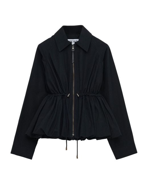 Loewe Black Cotton-Blend Gathered Jacket
