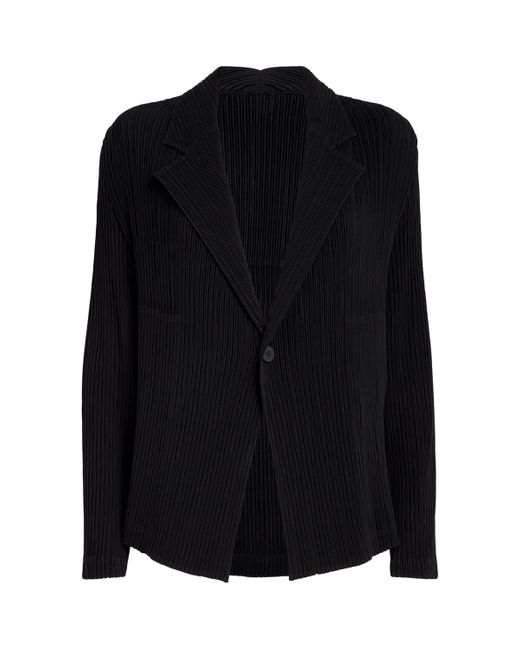 Issey Miyake Black Hatching Pleats Blazer