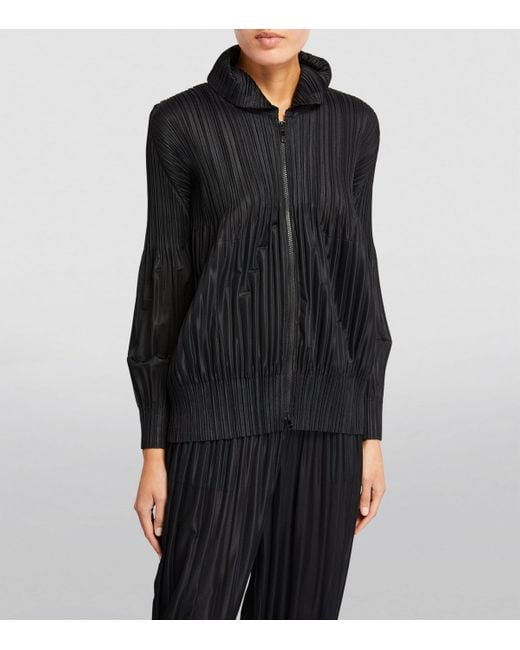 Pleats Please Issey Miyake Black Fluffy Basics Jacket