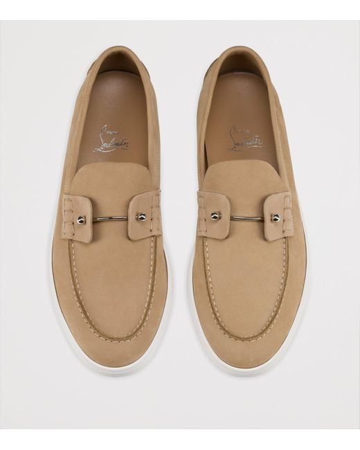 Christian Louboutin Brown Chambeliboat Leather Boat Shoes for men