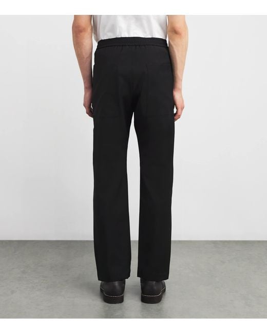 Barena Black Virgin Wool Drawstring Trousers for men
