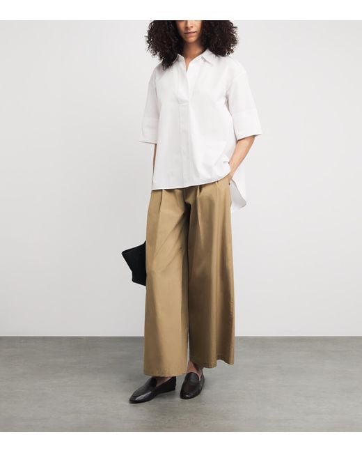Lafayette 148 New York White Organic Cotton Swing Shirt