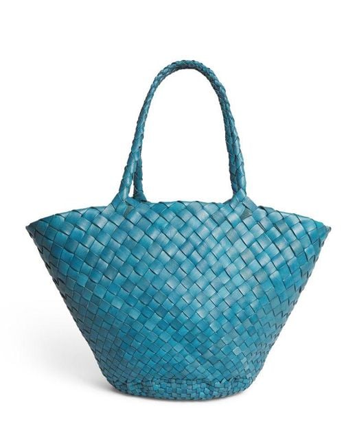 Dragon Diffusion Blue Small Leather Egola Tote Bag