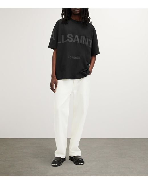AllSaints Black Cotton Biggy Logo T-Shirt for men