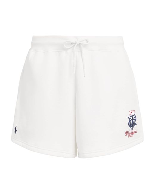 Ralph Lauren White X Wimbledon Fleece Shorts for men
