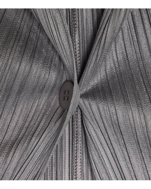 Pleats Please Issey Miyake Gray Skyline A-Line Coat