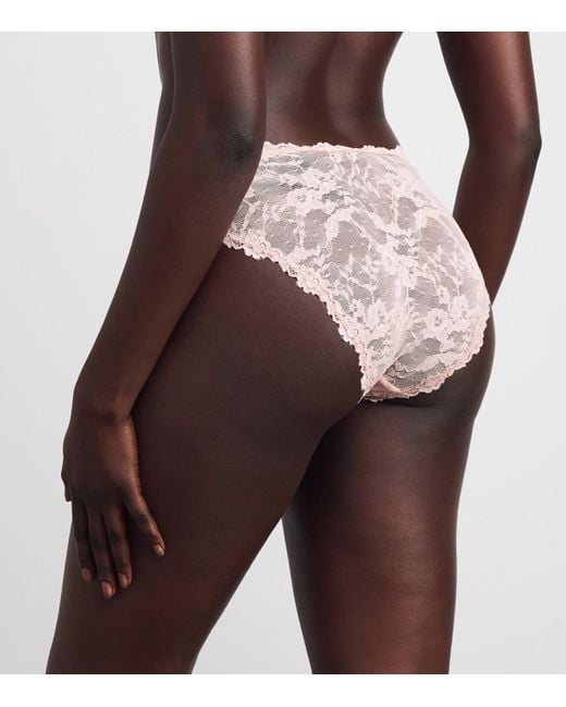 Skims Pink Stretch-Lace Briefs