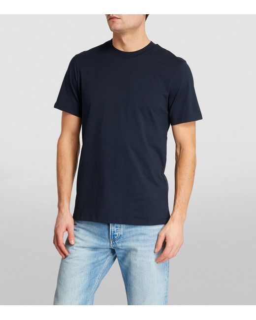 Sandro Blue Embroidered Logo T-Shirt for men