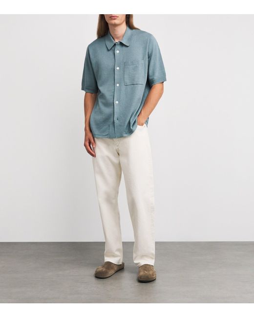 Norse Projects Blue Linen-Cotton Rollo Shirt for men