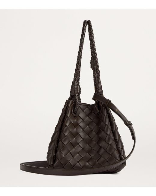 Bottega Veneta Black Small Leather Parachute Shoulder Bag