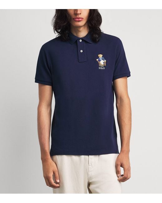 Polo Ralph Lauren Blue Cotton Polo Bear Polo Shirt for men