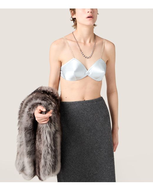 Miu Miu Blue Satin Bra
