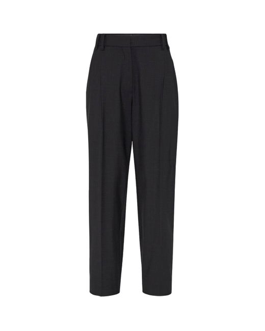Brunello Cucinelli Black Tropical Luxury Wool Trousers