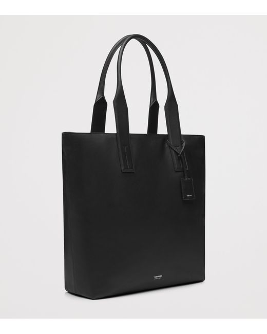 Tom Ford Black Leather Tote Bag for men