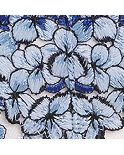 Fleur du Mal Blue Embroidered Hydrangea Thong