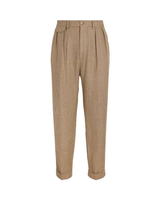 Polo Ralph Lauren Natural Linen-Blend Glen Plaid Whitman Trousers for men