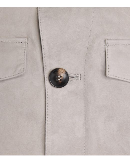 Pal Zileri Gray Suede Field Jacket for men