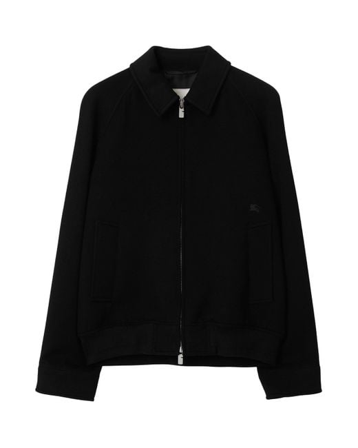 Burberry Black Cashmere Harrington Jacket for men
