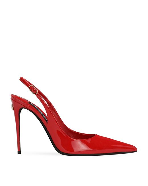 Dolce & Gabbana Red Patent Leather Slingbacks 105