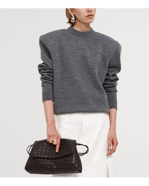 Bottega Veneta Black Leather Giorno Shoulder Bag