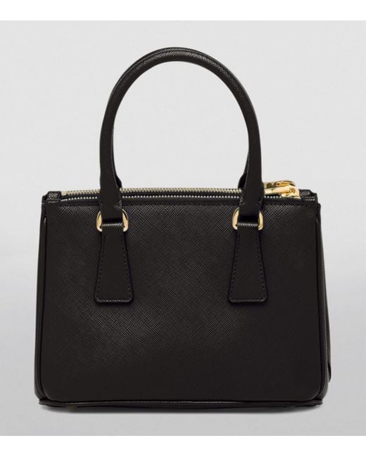 Prada Black Mini Leather Galleria Top-Handle Bag