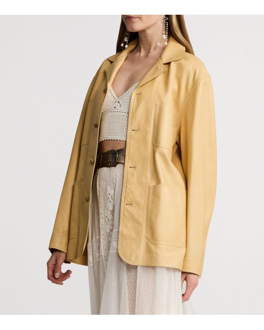 Ralph Lauren Natural Leather Adrianna Jacket