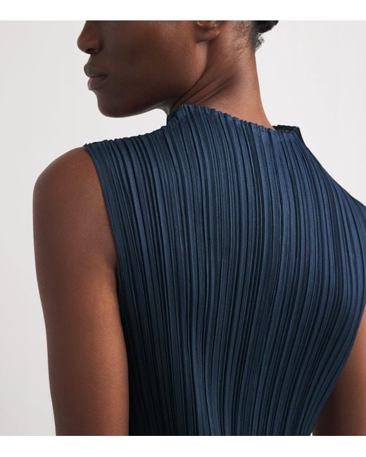 Pleats Please Issey Miyake Blue Mellow Pleats Top