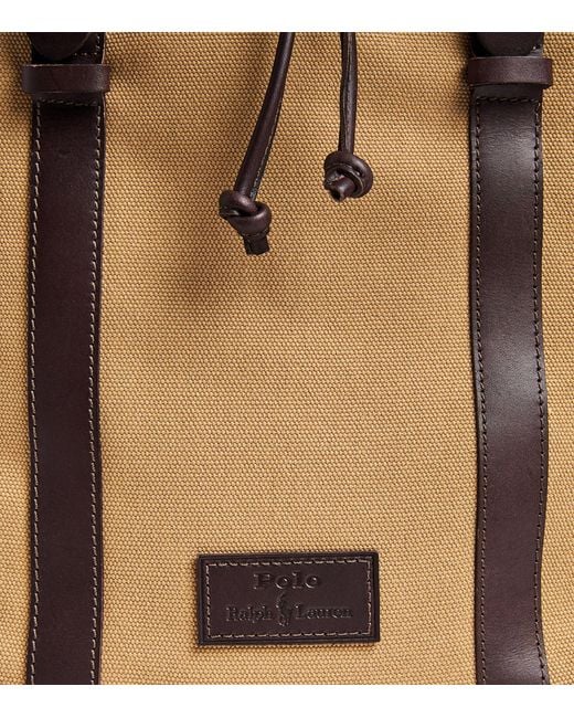 Polo Ralph Lauren Brown Canvas Leather-trim Backpack for men