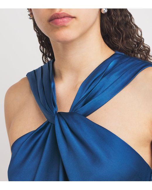 Jonathan Simkhai Blue Draped-Detail Ria Top