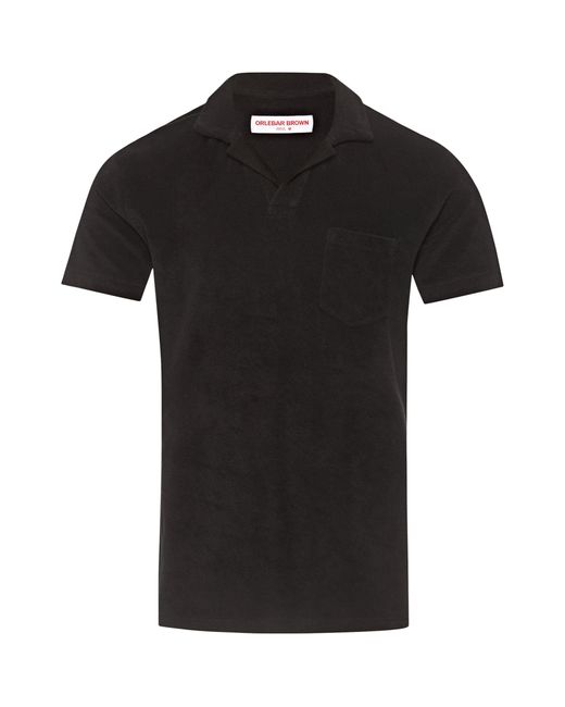 Orlebar Brown Black Terry Polo Shirt for men