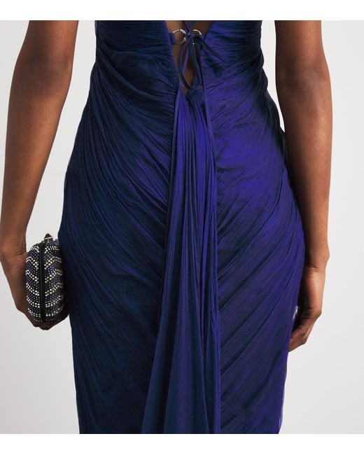 Maria Lucia Hohan Blue Silk Victoria Maxi Dress