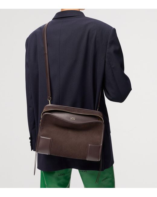 Loewe Brown Medium Suede Amazona 180 Top-Handle Bag