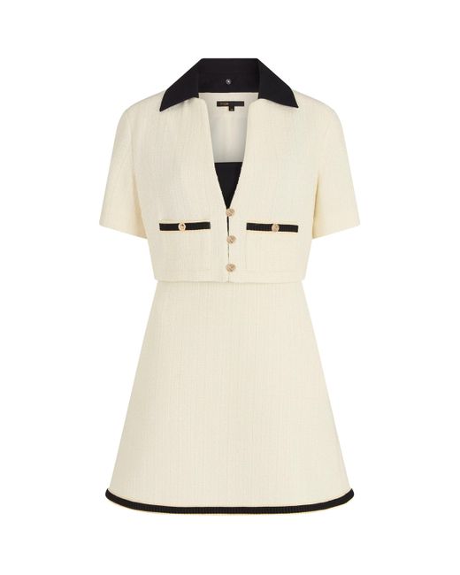 Maje Natural Tweed-Effect Jacket And Mini Dress Set