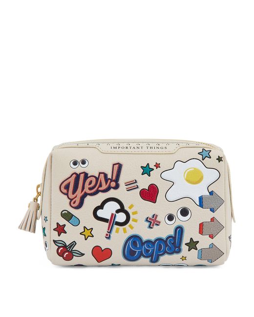 Anya Hindmarch Leather Important Things Pouch in White | Lyst