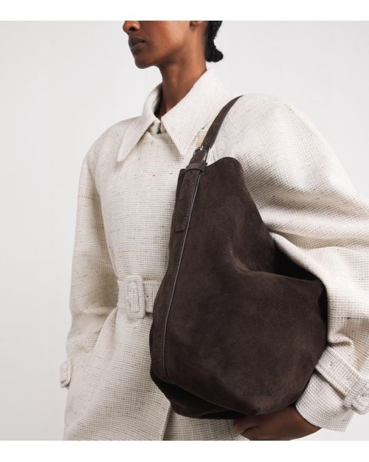 Totême  Black Suede Belted Tote Bag