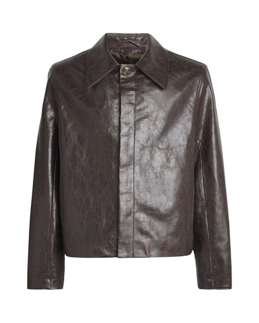 Séfr Black Faux Leather Keane Jacket for men