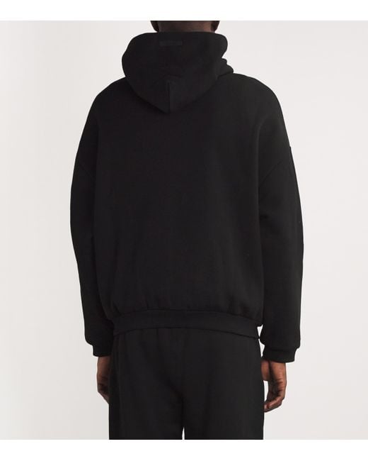 Fear Of God Black Cotton-Blend Logo Hoodie for men