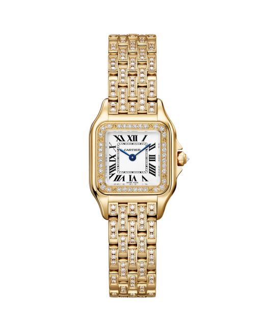 Cartier Metallic And Diamond Panthère De Watch