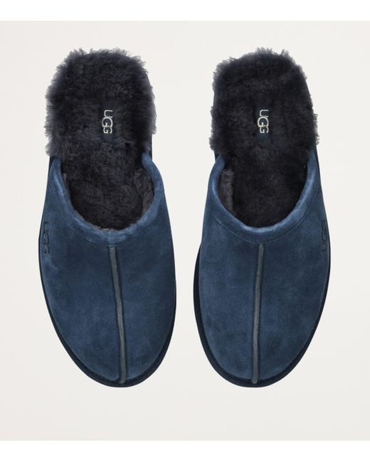 Ugg Blue Suede Scuff Slippers for men