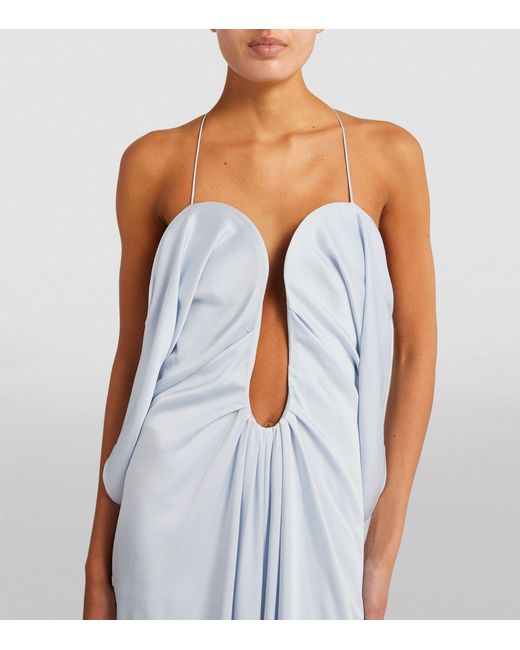 Victoria Beckham White Frame-detail Cut-out Maxi Dress