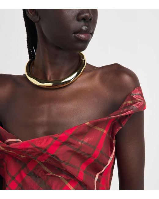 Vivienne Westwood Red Satin Tartan Sunday Mini Dress