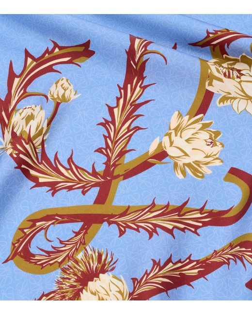 Loewe Blue X Paula's Ibiza Silk Anagram Scarf